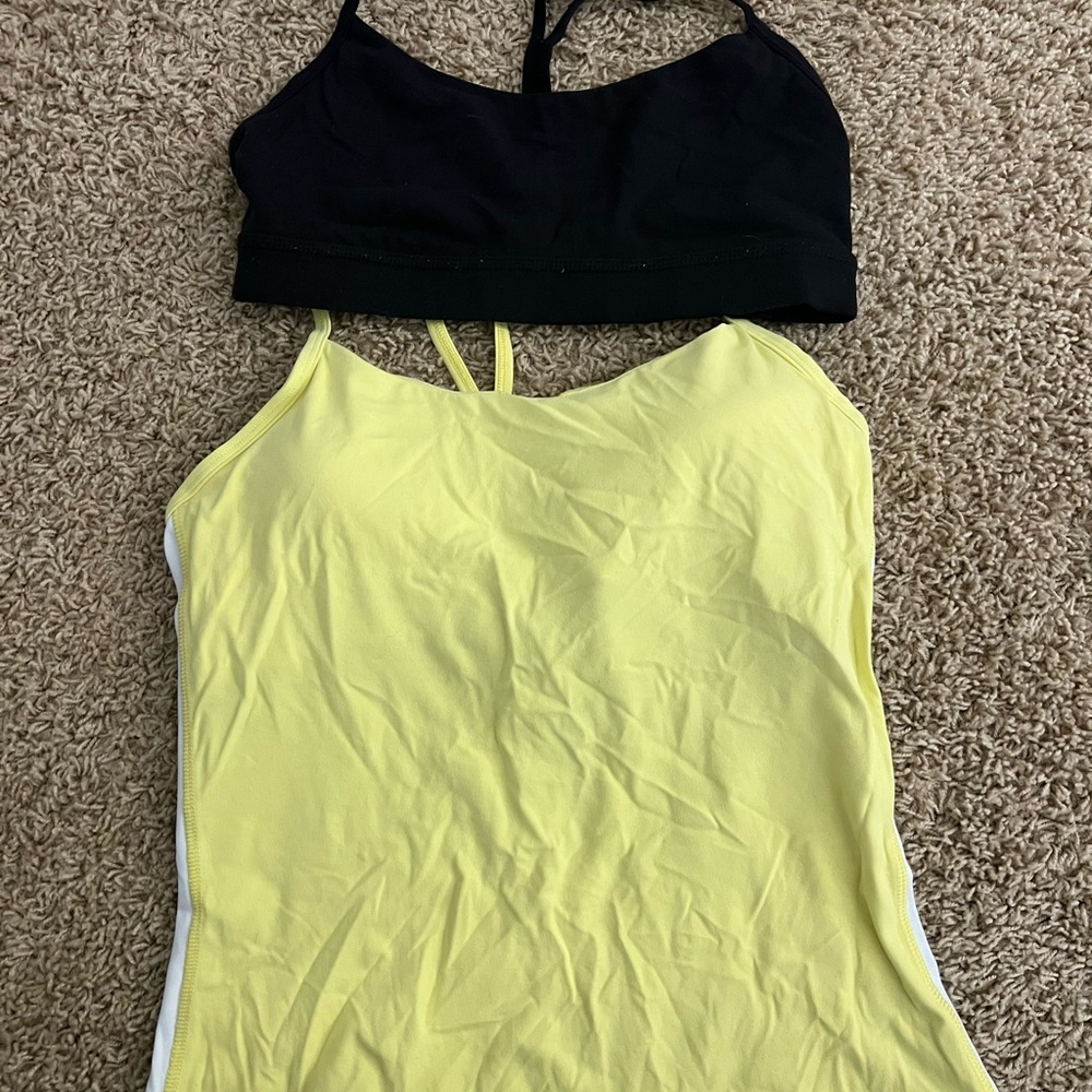 Stori Yellow  Camisole tank and black bra bundle